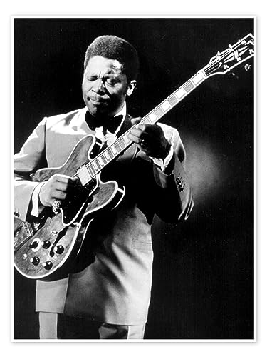 B.B. King und Lucille Poster Wandbilder für jeden Raum 50 x 70 cm Schwarz-Weiß Musik & Tanz Wanddeko von Posterlounge