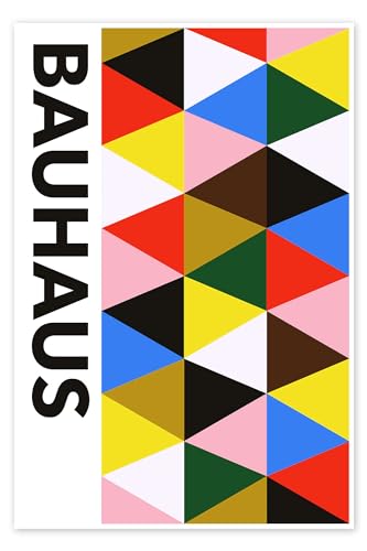 Bauhaus Design Poster von THE USUAL DESIGNERS 100 x 150 cm Bunt Dreiecke Wanddeko von Posterlounge