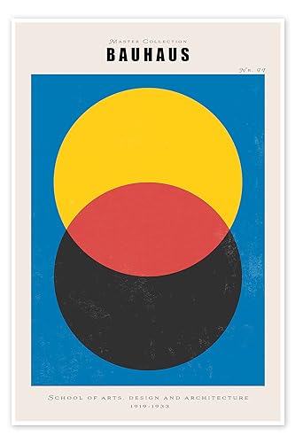 Bauhaus Design and Architecture Poster 70 x 100 cm Blau Kreise Wanddeko von Posterlounge