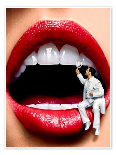 Beim Zahnarzt Poster von Smetek Wandbilder für jeden Raum 50 x 70 cm Rot Fotocollage Wanddeko von Posterlounge