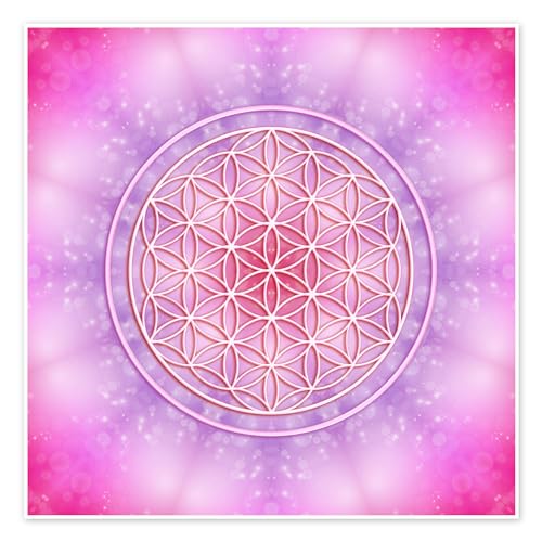 Blume des Lebens – Bedingungslose Liebe Poster von Dolphins DreamDesign Wandbilder für jeden Raum 30 x 30 cm Pink Spiritualität & Entspannung Wanddeko von Posterlounge