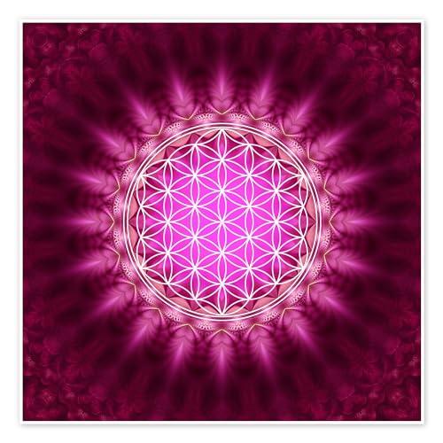 Blume des Lebens - Symbol für Harmonie und Balance, rot Poster von Lava Lova Wandbilder für jeden Raum 60 x 60 cm Pink Religion Wanddeko von Posterlounge