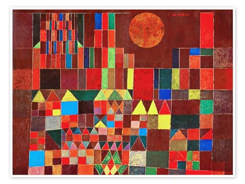 Burg und Sonne Poster von Paul Klee Wandbilder für jeden Raum 120 x 90 cm Rot Abstrakte Kunst Wanddeko von Posterlounge