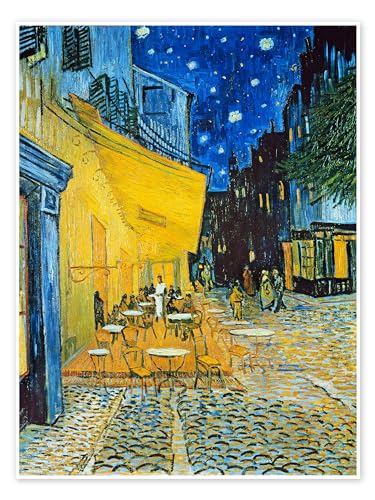 Caféterrasse am Abend Poster von Vincent van Gogh 50 x 70 cm Blau Impressionismus Wanddeko von Posterlounge