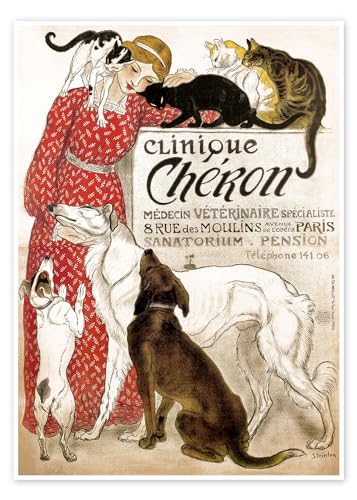 Clinique Cheron (Französisch) Poster von Théophile-Alexandre Steinlen 70 x 90 cm Beige Jugendstil Wanddeko von Posterlounge