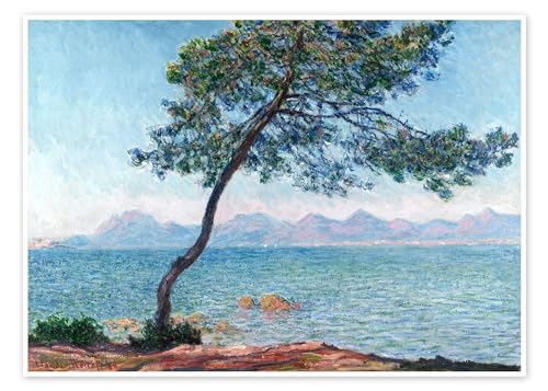Das Esterel-Gebirge Poster von Claude Monet 70 x 50 cm Türkis Impressionismus Wanddeko von Posterlounge