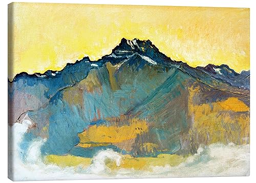 Dents du Midi Leinwandbild von Ferdinand Hodler Wandbilder für jeden Raum 130 x 100 cm Gelb Abstrakte Kunst Wanddeko von Posterlounge