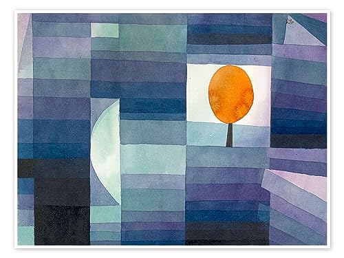 Der Bote des Herbstes Poster von Paul Klee Wandbilder für jeden Raum 40 x 30 cm Blau Abstrakte Kunst Wanddeko von Posterlounge
