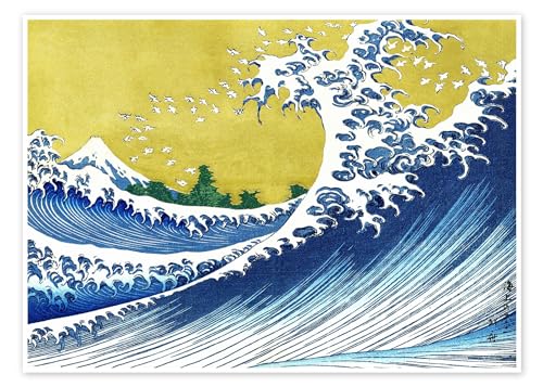 Der Fuji am Meer Poster von Katsushika Hokusai 40 x 30 cm Blau Asiatische Kunst Wanddeko von Posterlounge