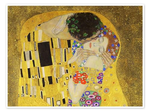 Der Kuss (Detail) III Poster von Gustav Klimt Wandbilder für jeden Raum 40 x 30 cm Gelb Jugendstil Wanddeko von Posterlounge