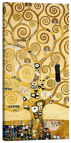 Der Lebensbaum (Mittelteil) Leinwandbild von Gustav Klimt 40 x 80 cm Gelb Abstrakte Kunst Wanddeko von Posterlounge