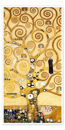 Der Lebensbaum (Mittelteil) Poster von Gustav Klimt 20 x 40 cm Gelb Abstrakte Kunst Wanddeko von Posterlounge