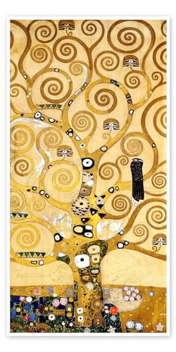 Der Lebensbaum (Mittelteil) Poster von Gustav Klimt 40 x 80 cm Gelb Abstrakte Kunst Wanddeko von Posterlounge