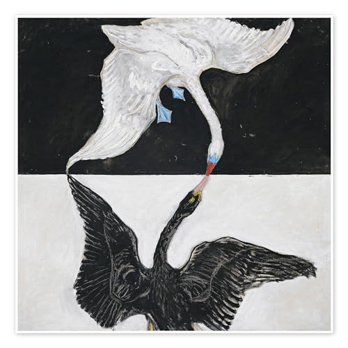 Der Schwan, Nr. 1 Poster von Hilma af Klint 40 x 40 cm Schwarz-Weiß Abstrakte Kunst Wanddeko von Posterlounge