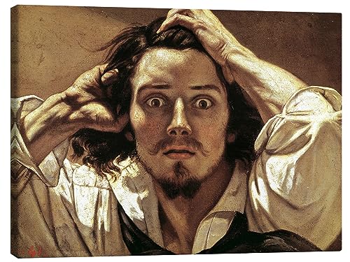 Der Verzweifelte Leinwandbild von Gustave Courbet Wandbilder für jeden Raum 120 x 90 cm Braun Realismus Wanddeko von Posterlounge