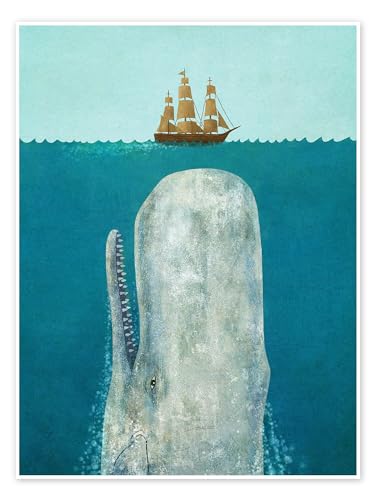 Der Wal Poster von Terry Fan Wandbilder für jeden Raum 50 x 70 cm Blau Tiere Wanddeko von Posterlounge