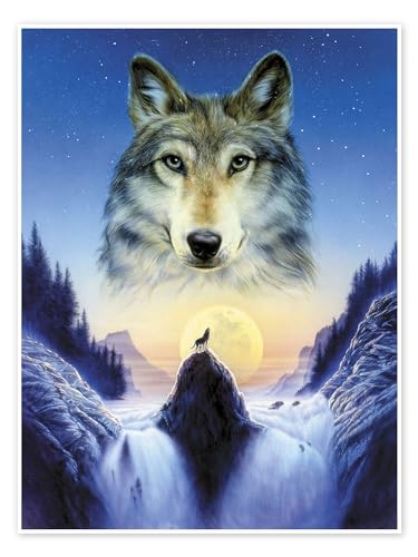 Der einsame Wolf Poster von Andrew Farley 30 x 40 cm Lernen & Wissen Wanddeko von Posterlounge