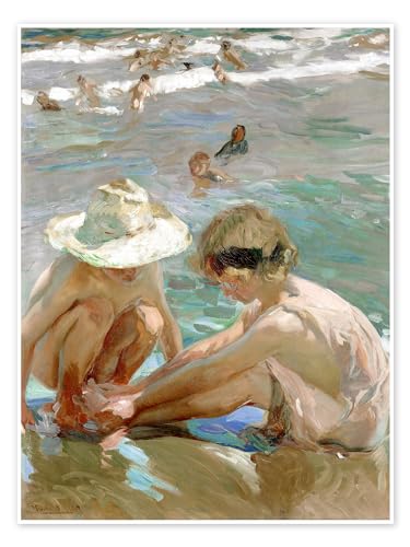 Der verletzte Fuß Poster von Joaquín Sorolla y Bastida 30 x 40 cm Beige Impressionismus Wanddeko von Posterlounge