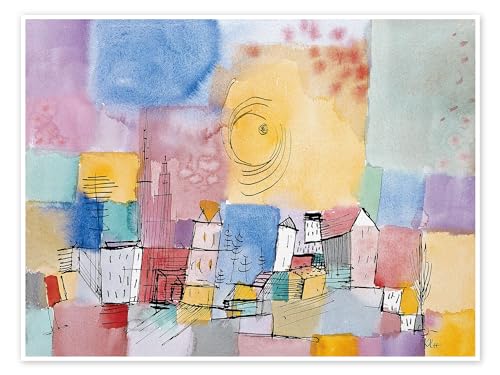 Deutsche Stadt Poster von Paul Klee Wandbilder für jeden Raum 40 x 30 cm Bunt Abstrakte Kunst Wanddeko von Posterlounge