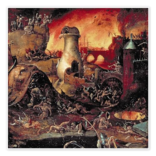 Die Hölle, 1505 Poster von Hieronymus Bosch Wandbilder für jeden Raum 30 x 30 cm Braun Renaissance Wanddeko von Posterlounge