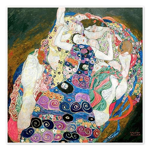 Die Mädchen Poster von Gustav Klimt 70 x 70 cm Bunt Jugendstil Wanddeko von Posterlounge