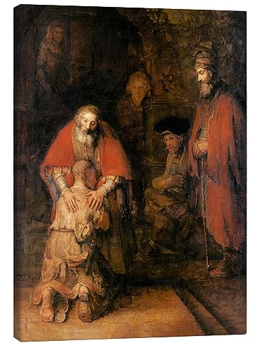 Die Rückkehr des verlorenen Sohnes Leinwandbild von Rembrandt van Rijn 70 x 90 cm Braun Barock Wanddeko von Posterlounge