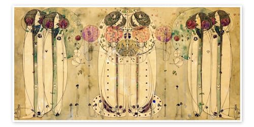 Die Wassail Poster von Charles Rennie Mackintosh 140 x 70 cm Beige Jugendstil Wanddeko von Posterlounge