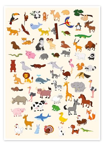 Die Welt der Tiere Poster von Kidz Collection Wandbilder für jeden Raum 50 x 70 cm Bunt Tiere Wanddeko von Posterlounge