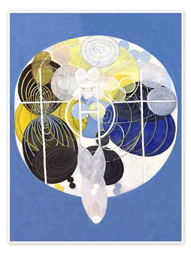 Die großen Figurenbilder, Nr. 5 Poster von Hilma af Klint Wandbilder für jeden Raum 50 x 70 cm Blau Kreise Wanddeko von Posterlounge