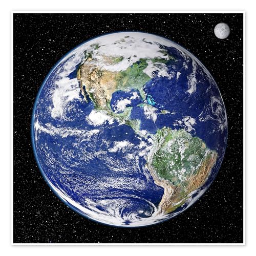 Erde aus dem All Poster von NASA Wandbilder für jeden Raum 100 x 100 cm Blau Lernen & Wissen Wanddeko von Posterlounge