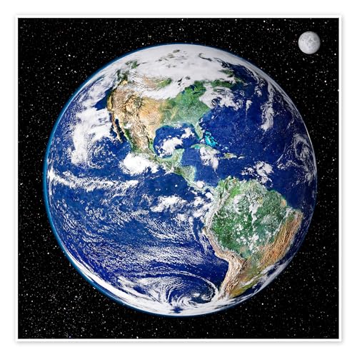 Erde aus dem All Poster von NASA Wandbilder für jeden Raum 100 x 100 cm Blau Lernen & Wissen Wanddeko von Posterlounge