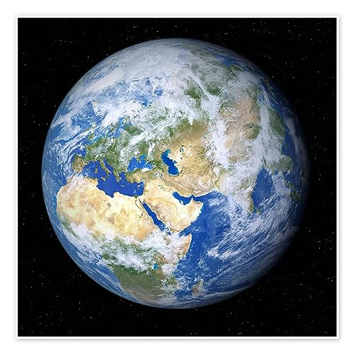 Erde aus dem Weltall Poster von Detlev van Ravenswaay 60 x 60 cm Blau Weltraum Wanddeko von Posterlounge