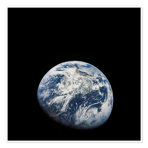 Erde aus der Sicht von Apollo 8 Poster von NASA 50 x 50 cm Schwarz Lernen & Wissen Wanddeko von Posterlounge
