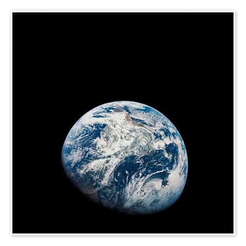 Erde aus der Sicht von Apollo 8 Poster von NASA 60 x 60 cm Schwarz Lernen & Wissen Wanddeko von Posterlounge