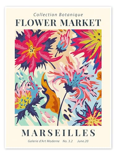 Flower Market Marseilles Poster von TAlex 60 x 80 cm Blumen Wanddeko von Posterlounge