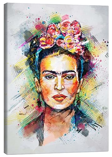 Frida Kahlo Flower Pop Leinwandbild von Tracie Andrews 50 x 70 cm Geschenkideen Wanddeko von Posterlounge