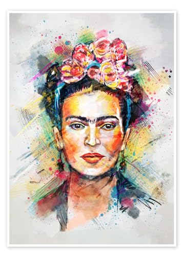 Frida Kahlo Flower Pop Poster von Tracie Andrews 100 x 130 cm Geschenkideen Wanddeko von Posterlounge