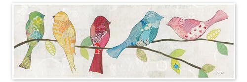 Frühlingsvögel Poster von Courtney Prahl Wandbilder für jeden Raum 90 x 30 cm Bunt Collage Wanddeko von Posterlounge