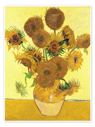 Fünfzehn Sonnenblumen Poster von Vincent van Gogh 30 x 40 cm Gelb Impressionismus Wanddeko von Posterlounge