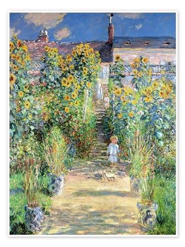 Garten in Vétheuil Poster von Claude Monet Wandbilder für jeden Raum 60 x 80 cm Grün Impressionismus Wanddeko von Posterlounge