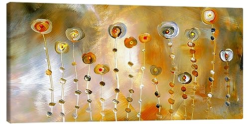 Golden Eye Leinwandbild von Niksic Katarina Wandbilder für jeden Raum 100 x 50 cm Gold Abstrakte Kunst Wanddeko von Posterlounge