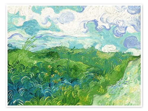 Grüne Weizenfelder, Auvers Poster von Vincent van Gogh 70 x 50 cm Grün Impressionismus Wanddeko von Posterlounge