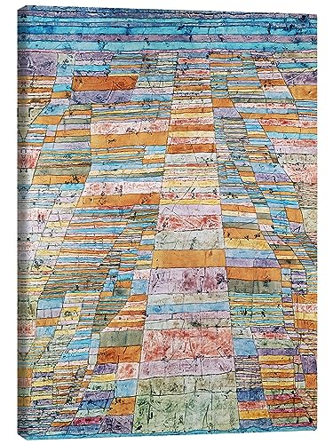 Hauptweg und Nebenwege Leinwandbild von Paul Klee Wandbilder für jeden Raum 30 x 40 cm Bunt Abstrakte Kunst Wanddeko von Posterlounge