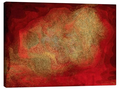 Höhlenausblick Leinwandbild von Paul Klee 70 x 50 cm Rot Abstrakte Kunst Wanddeko von Posterlounge