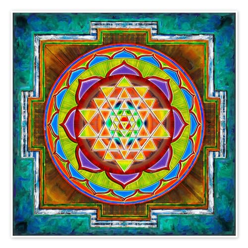 Intuition Sri Yantra - Artwork II Poster von Dirk Czarnota 30 x 30 cm Bunt Spiritualität & Entspannung Wanddeko von Posterlounge