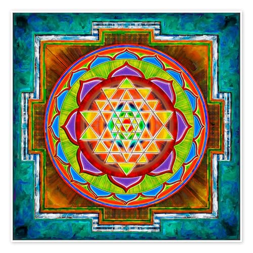 Intuition Sri Yantra - Artwork II Poster von Dirk Czarnota 40 x 40 cm Bunt Spiritualität & Entspannung Wanddeko von Posterlounge