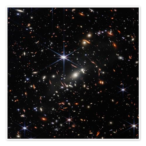 James Webb - First deep field image Poster von NASA 70 x 70 cm Schwarz Wandbilder Wanddeko von Posterlounge