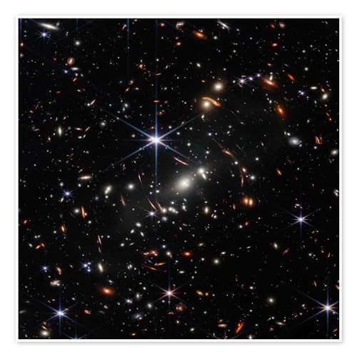 James Webb - First deep field image Poster von NASA Wandbilder für jeden Raum 70 x 70 cm Schwarz Lernen & Wissen Wanddeko von Posterlounge