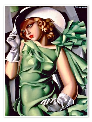 Junge Dame mit Handschuhen Poster von Tamara de Lempicka 30 x 40 cm Grün Wandbilder Wanddeko Junge Dame mit Handschuhen Poster von Tamara de Lempicka 30 x 40 cm Grün Wandbilder Wanddeko von Posterlounge