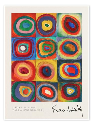 Konzentrische Kreise Poster von Wassily Kandinsky 50 x 70 cm Bunt Abstrakte Kunst Wanddeko von Posterlounge